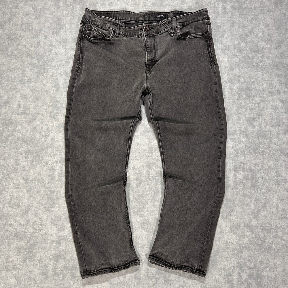 Volcom Solver Modern Straight black denim stretch casual jeans mens 38x28